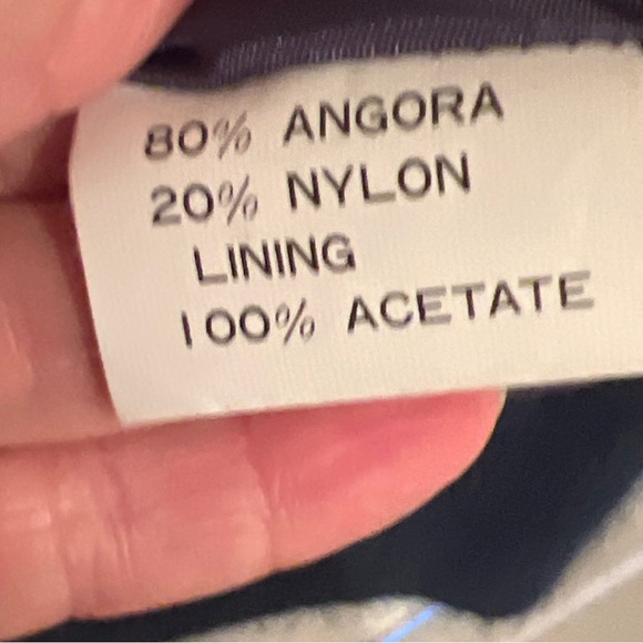 JESSICA ASH Vtg Fully Lined High Quality 90% Angora Blue Cardigan Sweat… - Picture 8 of 9